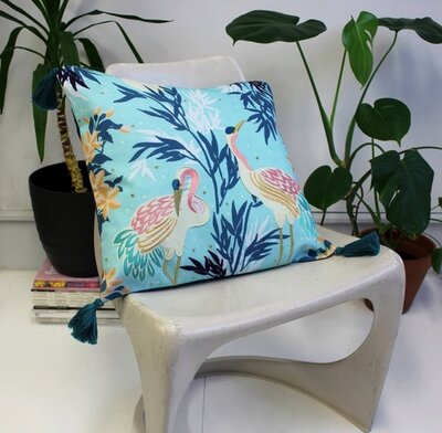 Kussenhoes met kraanvogels - 45x45
