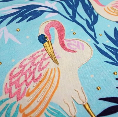 Kussenhoes met kraanvogels - 45x45