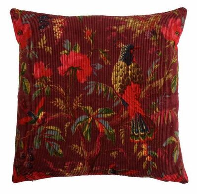 Sierkussen Paradise ribfluweel - Aubergine 50x50