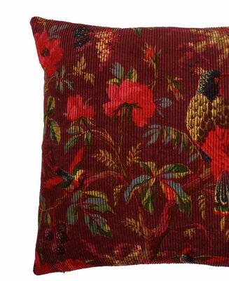 Sierkussen Paradise ribfluweel - Aubergine 50x50