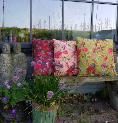 Sierkussen Paradise ribfluweel - Mosgroen 50x50