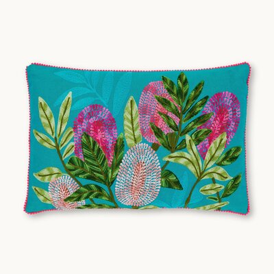 Petrol cushion with flowers - 40x60