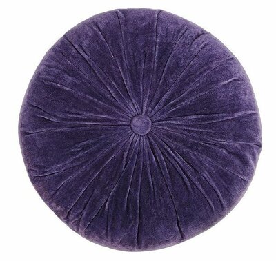 Velvet sierkussen rond - paars