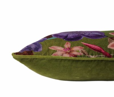 Velvet cushion with flowers Emma - 40x60