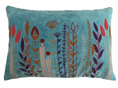 Velvet cushion with flowers Floral Queen - 40x60