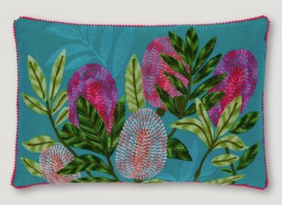 Petrol cushion with flowers - 40x60