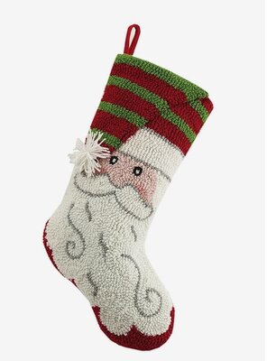 Handgeknoopte kerstsok met kerstman