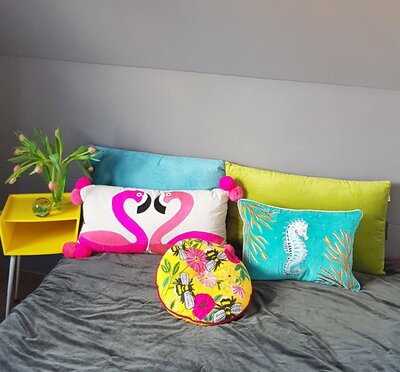 Kussen met flamingo's 30x60