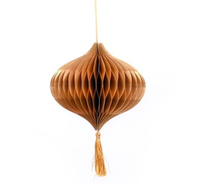 Honeycomb met kwastje 17,5 cm - goud
