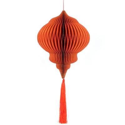 Honeycomb met kwastje 30 cm - oranje