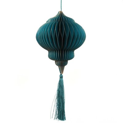 Honeycomb met kwastje 17,5 cm - petrol