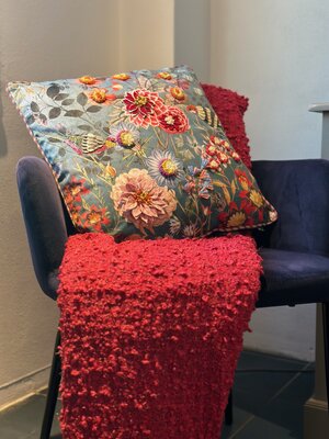 Velvet cushion Fleury Dahlia 45x45