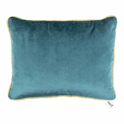 Velvet cushion Petrol with gold piping size 35x45 