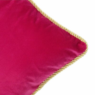 Velvet cushion Fuchsia with gold piping size 35x45 