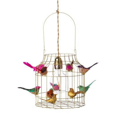  Hanging lamp with birds gold-mixed-small