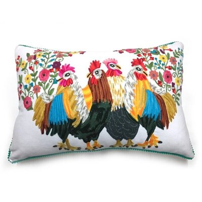 Roosters with flowers - cream 40x60