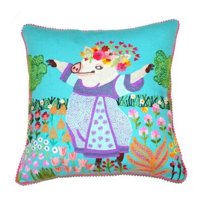 Cushion happy flower pig  - 45x45