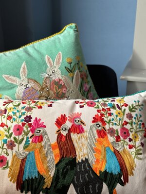 Cushion bunnies with eastereggs  - 45x45