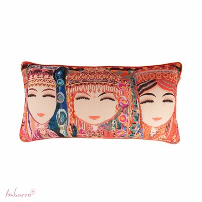 Sierkussen - Shaila - geborduurd - Oranje - 35x70cm