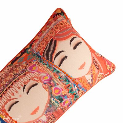 Sierkussen - Shaila - geborduurd - Oranje - 35x70cm