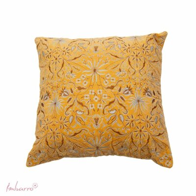 Sierkussen - Dahlia - geborduurd - Geel - 50x50cm