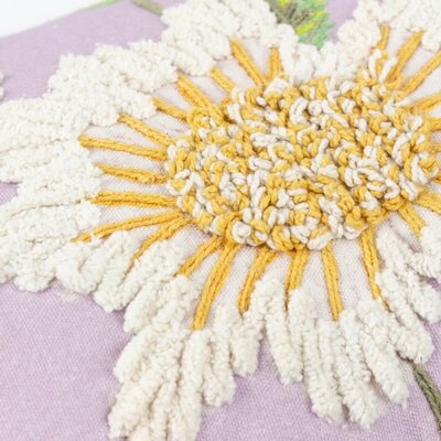 Kussenhoes – Chrysantha Geborduurd – Lila – 30x50 cm 
