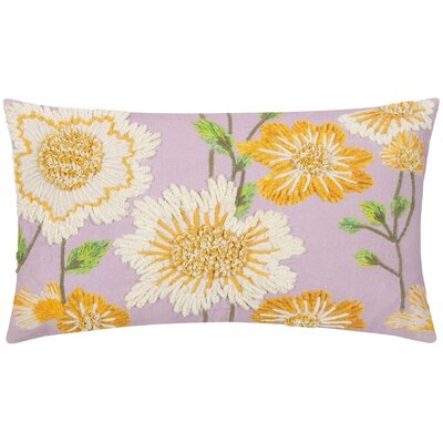 Kussenhoes – Chrysantha Geborduurd – Lila – 30x50 cm 