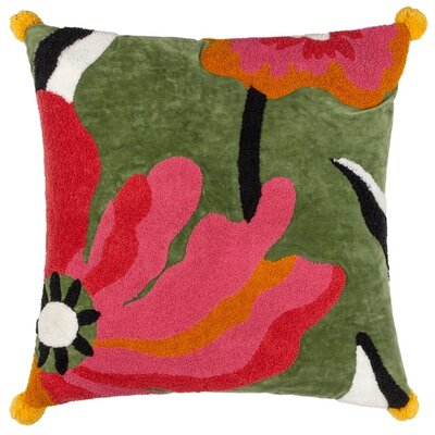 Kussenhoes – Poppy – Kaki/Roze – 50x50 cm