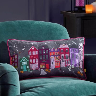 Cushion cover – Creepy Town – Anthracite gray – 30x50 cm