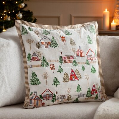 Cushion cover – Winter Ski Lodges – White – 50x50 cm