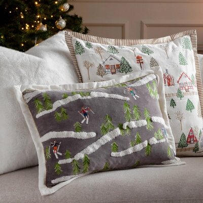 Cushion cover – Winter Ski Lodges – White – 50x50 cm