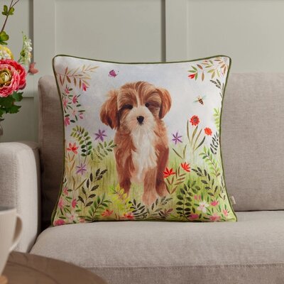 Cushion cover – Daisy Hill Charlie – Multi/Green – 45x45 cm