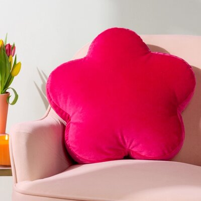 Sierkussen – Flower Velvet – Omkeerbaar – Felroze – 45x45 cm