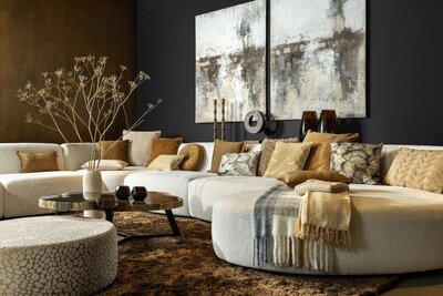 Olly – Ø40 cm – Round velvet cushion – Tobacco Brown 