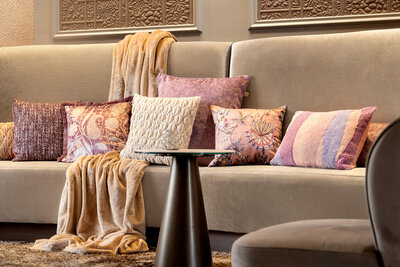 Flore – Sierkussen 45x45 cm – Bloemenprint & Velvet 