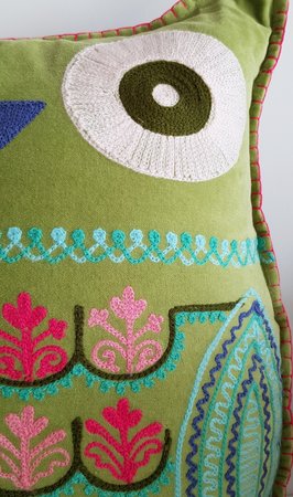 Cotton velvet Uil - groen