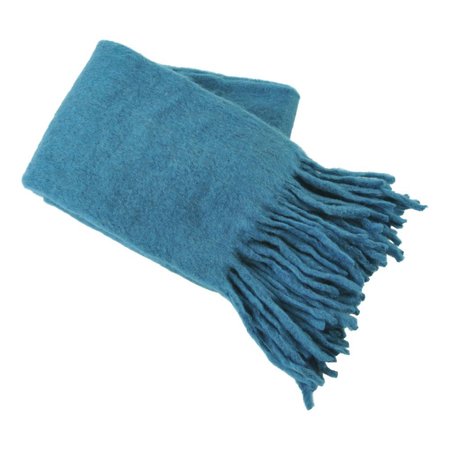 Wollen plaid - mid blauw 130x170
