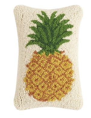 Handgeknoopt kussen met ananas - 30x20