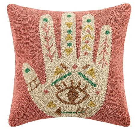 Handgeknoopt kussen met Hamsa hand - 40x40
