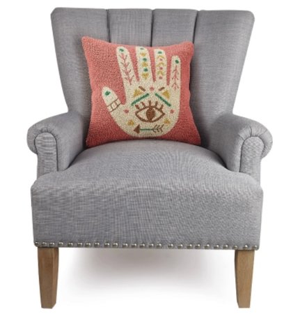 Handgeknoopt kussen met Hamsa hand - 40x40