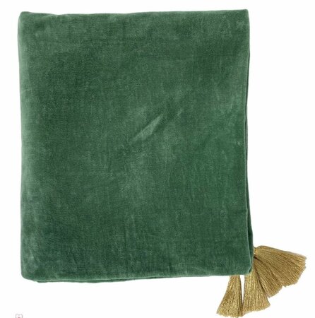 Velvet groen plaid 125x150