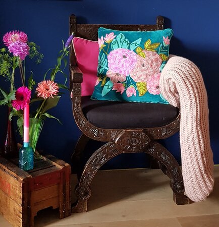 Velvet kussenhoes- fuchsia 45x45