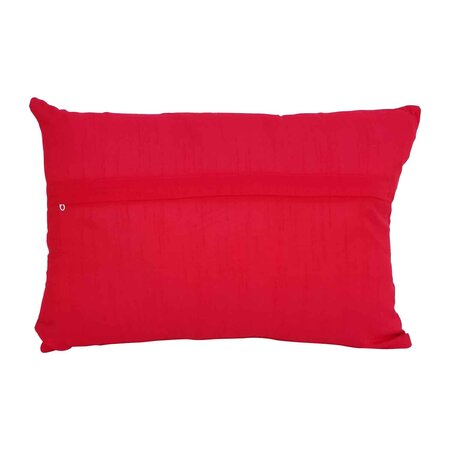 Geborduurd kussen met wilde bloemen -rood 48x30