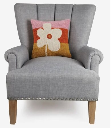 Handgeknoopt retro kussen met bloem -40x40