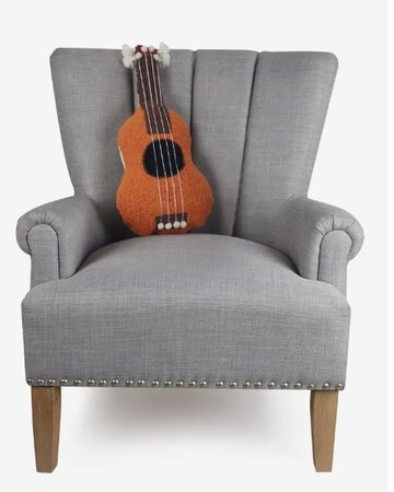 Handgeknoopt kussen Ukelele - 25x55