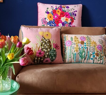 Cushion flower garden 35x50 -  pink