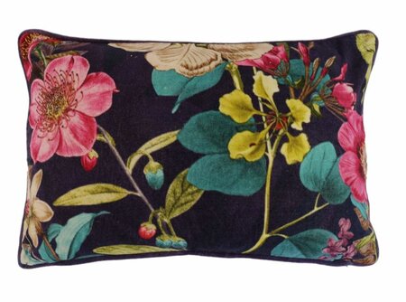 Velvet sierkussen met bloemen Maxima - 40x60