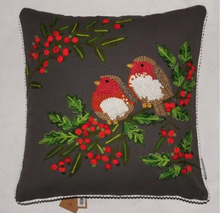 Vogels op tak - grijs 45x45