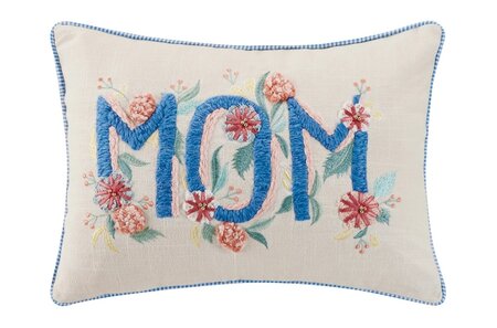  Embroidered cushion Gingham Mom 30x40 cm