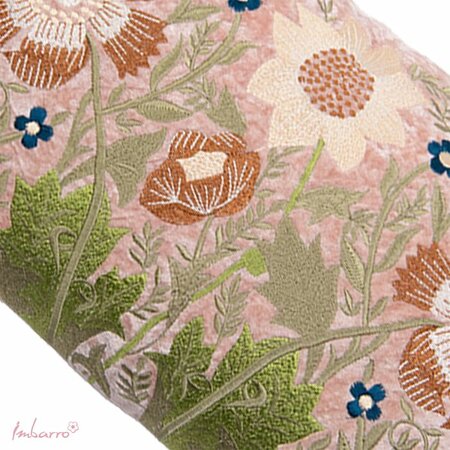 Sierkussen - Jasmijn - geborduurd - Roze - 30x50cm 